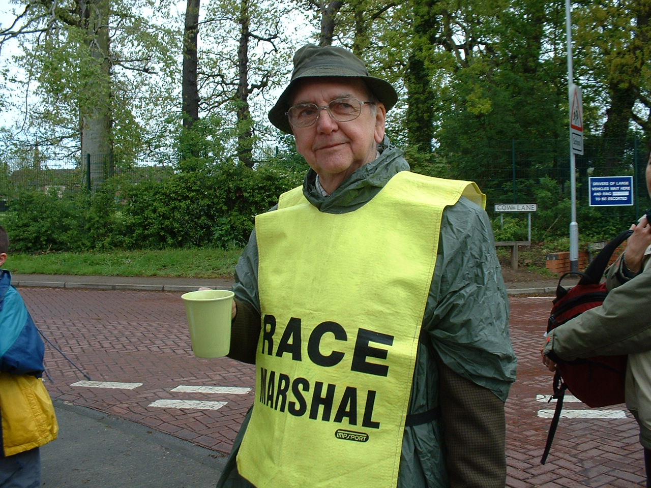 a marshall with a cup of tea