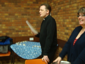 Fr Robbie as quiz master